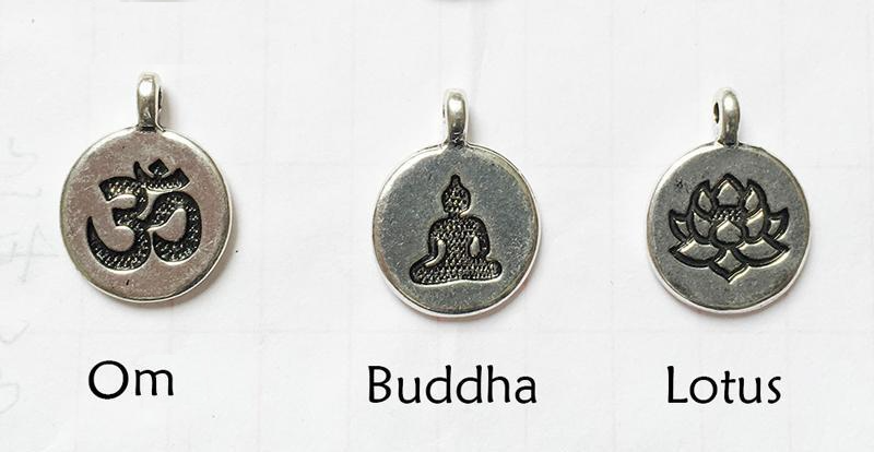 Om Buddha Lotus spiritual charms choice