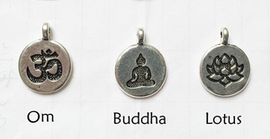 Om Buddha Lotus spiritual charms choice for beaded natural stone mala bracelet 