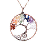 7 chakra tree of life pendant from natural stones