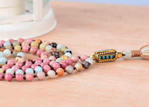 Rainbow Aura Mala Beads Necklace